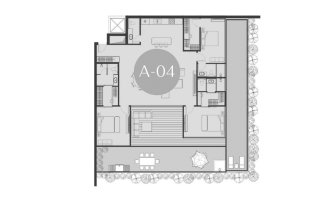 Condominium floor plan, 3 bedrooms in Andaman Boutique Residences No. 11007