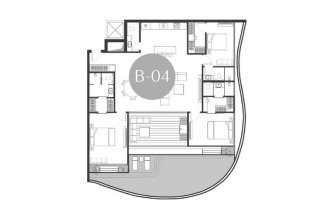 Condominium floor plan, 3 bedrooms in Andaman Boutique Residences No. 11010