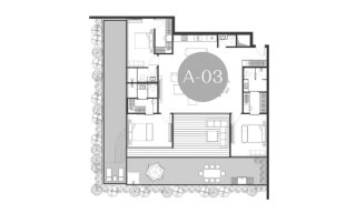 Condominium floor plan, 3 bedrooms in Andaman Boutique Residences No. 11011