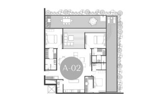 Condominium floor plan, 3 bedrooms in Andaman Boutique Residences No. 11009